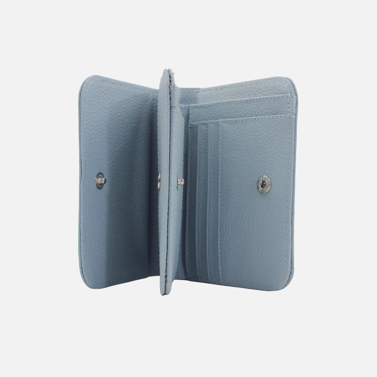 Billetera sira de cuero para mujer - Celeste
