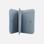 Billetera sira de cuero para mujer - Celeste