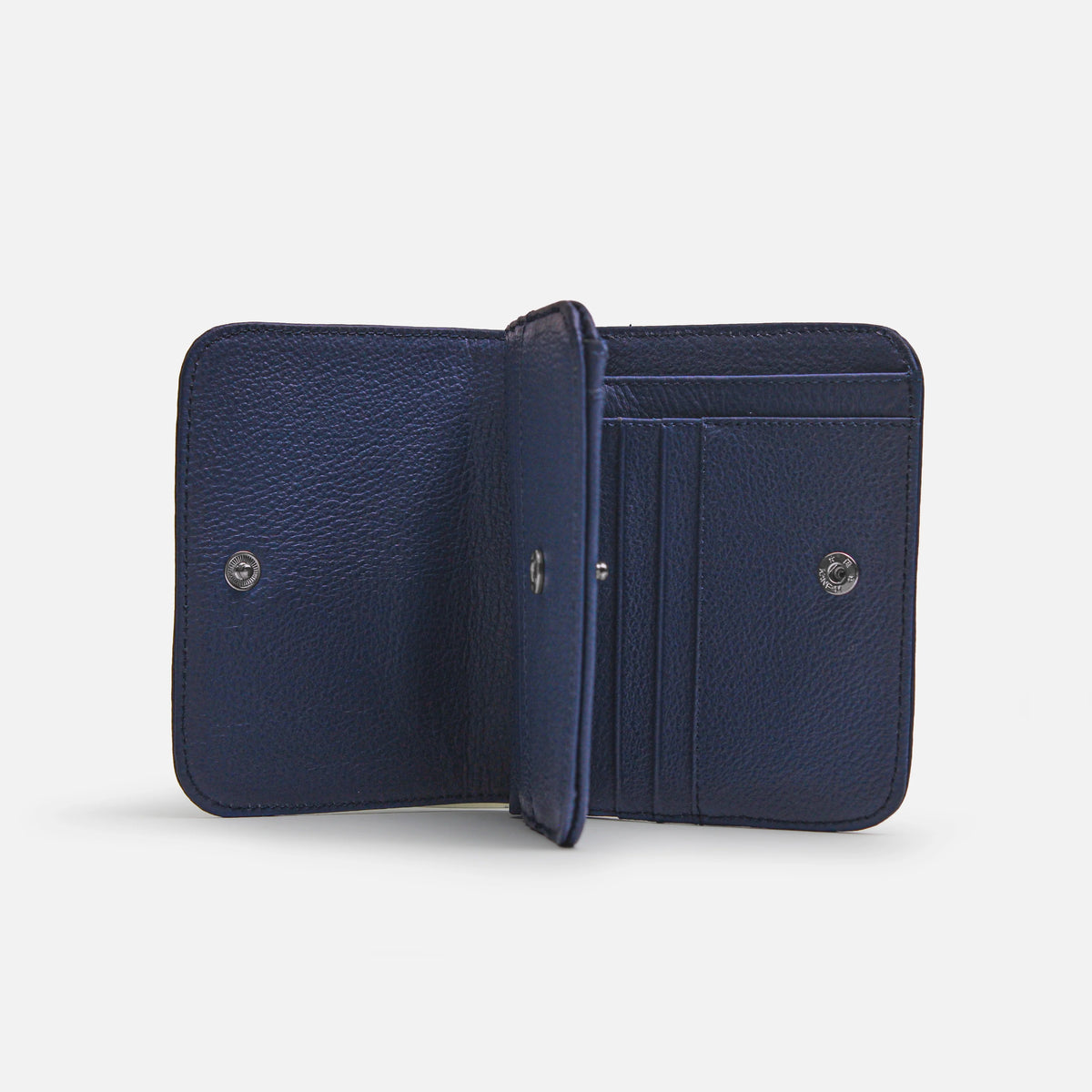 Billetera sira de cuero para mujer - Turquesa