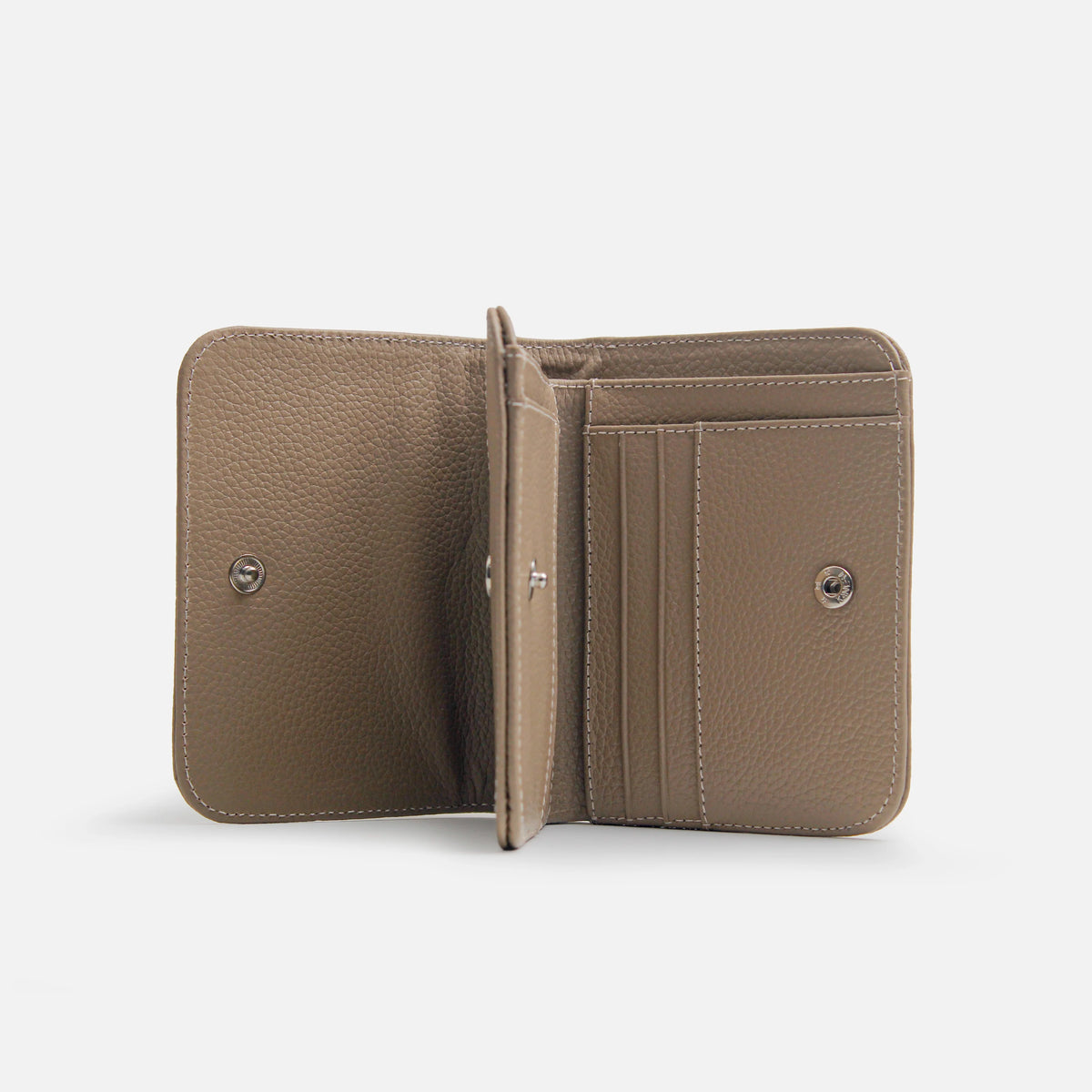 Billetera sira de cuero para mujer - Beige