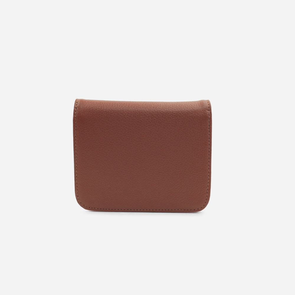 Billetera sira de cuero para mujer - Miel