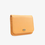 Billetera sira de cuero para mujer - Amarillo