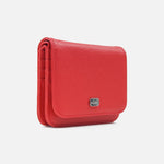 Billetera sira de cuero para mujer - Rojo