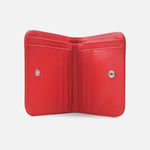 Billetera sira de cuero para mujer - Rojo