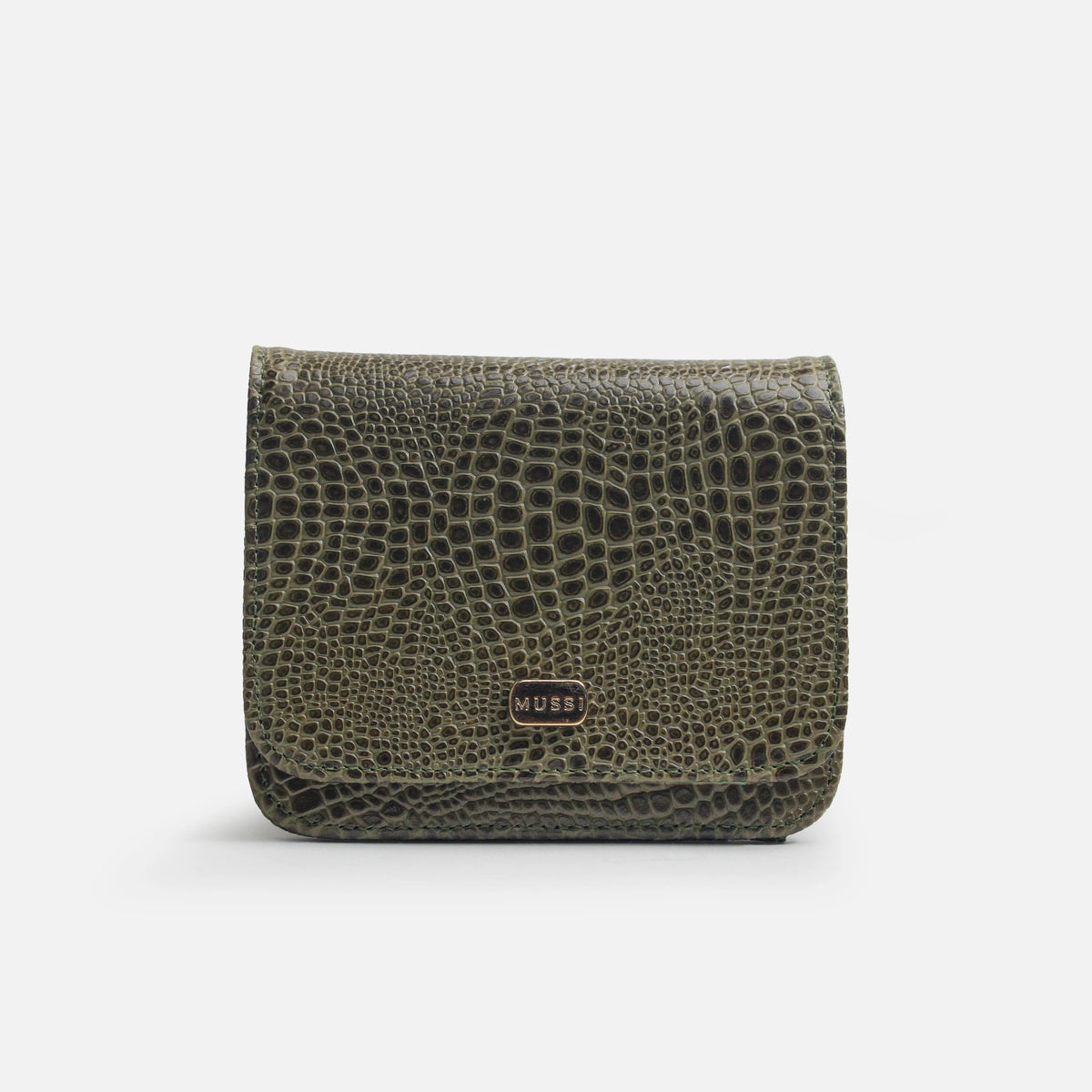 Billetera sira de cuero para mujer - Verde