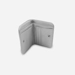 Billetera sira de cuero para mujer - Plata