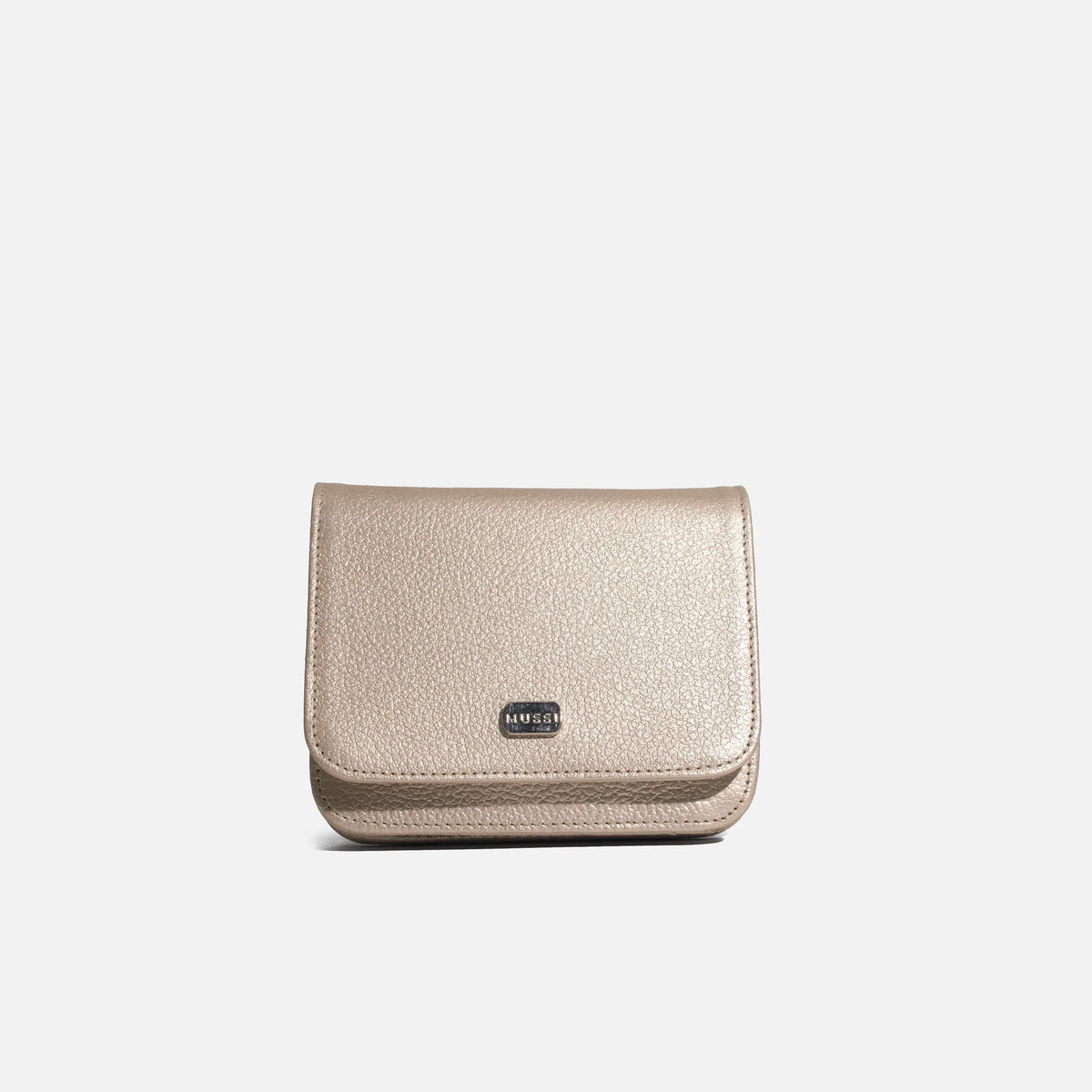 Billetera sira de cuero para mujer - Oro