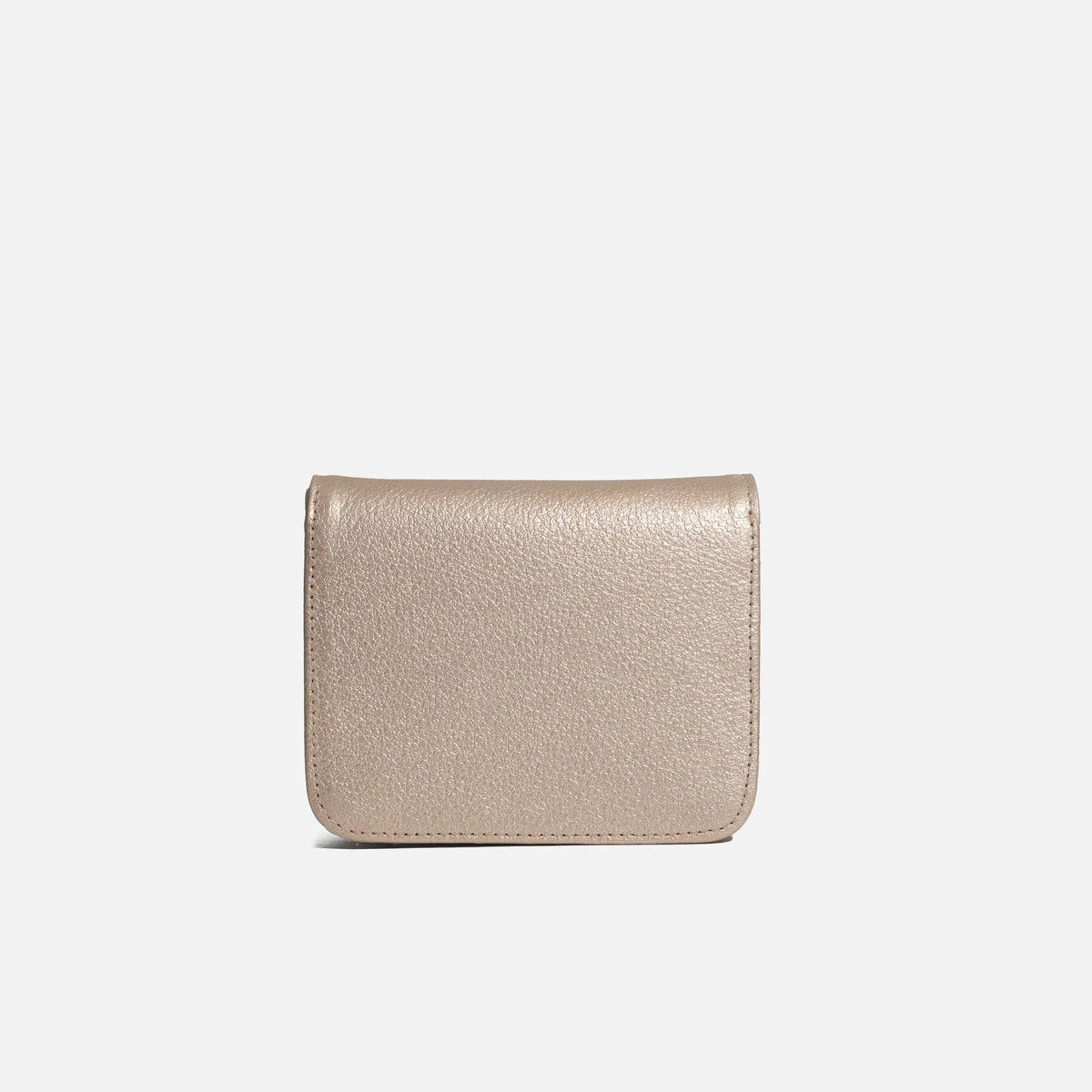 Billetera sira de cuero para mujer - Oro