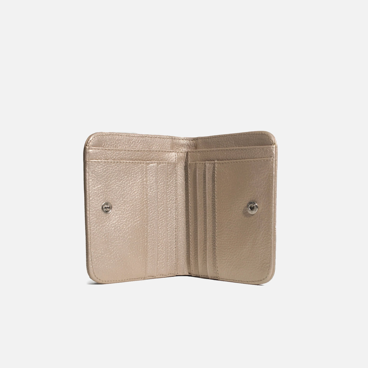 Billetera sira de cuero para mujer - Oro