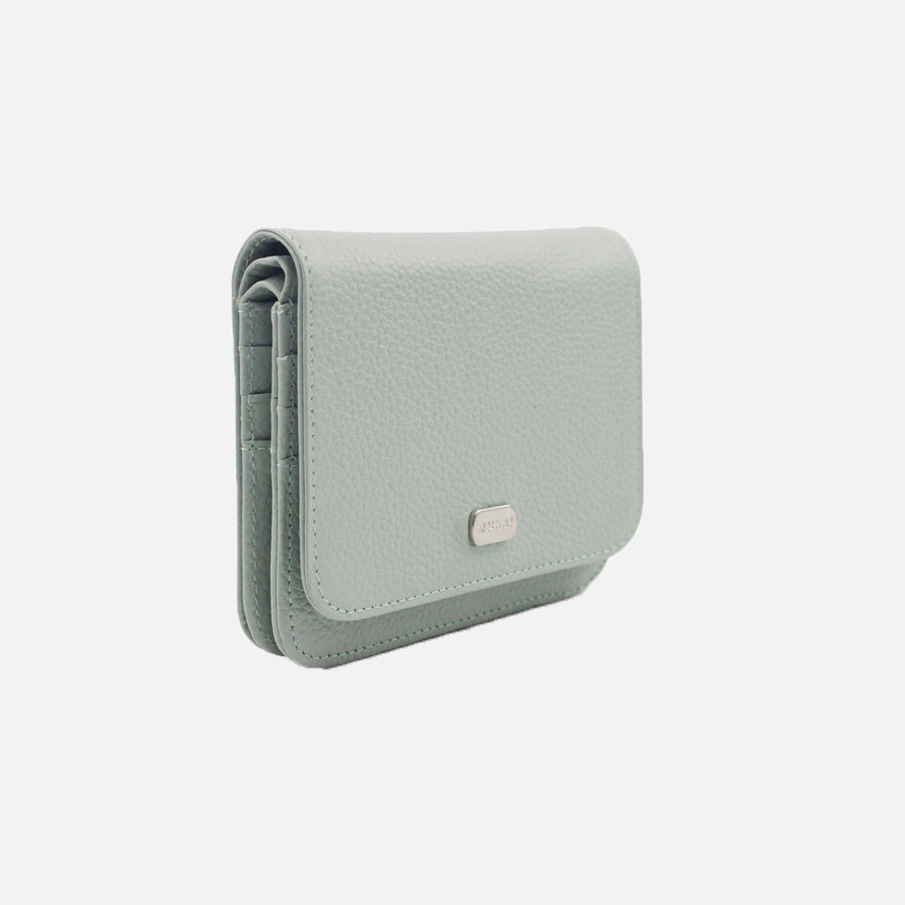 Billetera sira de cuero para mujer - Menta
