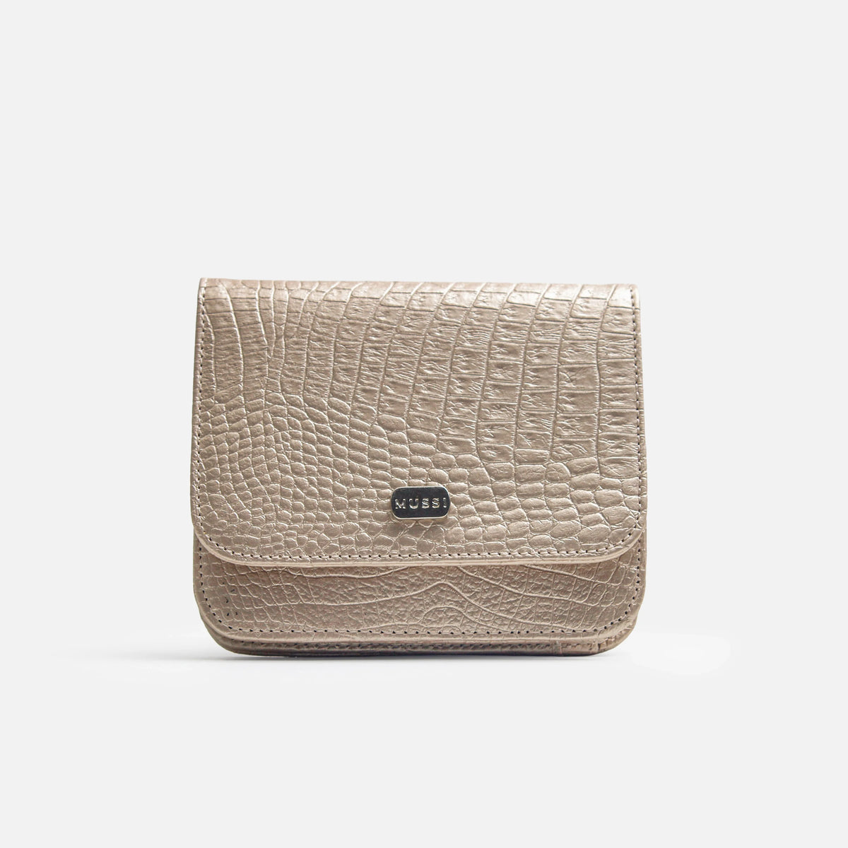 Billetera sira de cuero para mujer - Oro