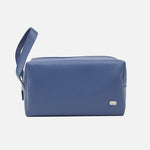 Cosmetiquera primavera de cuero para mujer - Azul