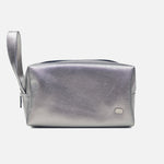 Cosmetiquera primavera de cuero para mujer - Plateado