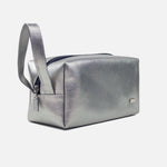 Cosmetiquera primavera de cuero para mujer - Plateado