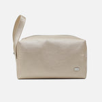 Cosmetiquera primavera de cuero para mujer - Oro