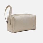 Cosmetiquera primavera de cuero para mujer - Oro