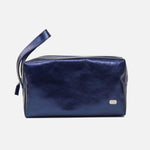 Cosmetiquera primavera de cuero para mujer - Azul