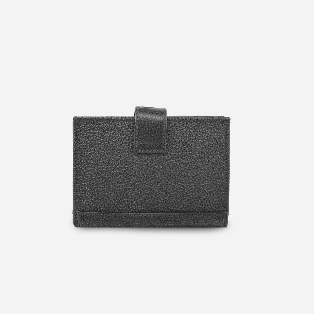 Billetera levana de cuero para mujer - Negro