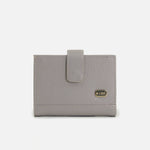 Billetera levana de cuero para mujer - Gris