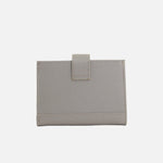 Billetera levana de cuero para mujer - Gris