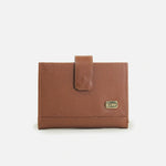 Billetera levana de cuero para mujer - Miel