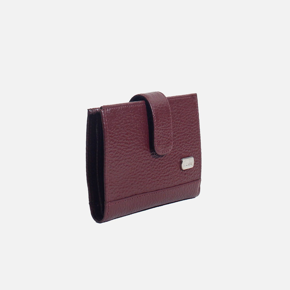 Billetera levana de cuero para mujer - Vino