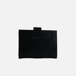 Billetera levana de cuero para mujer - Negro