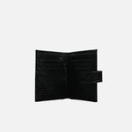 Billetera levana de cuero para mujer - Negro