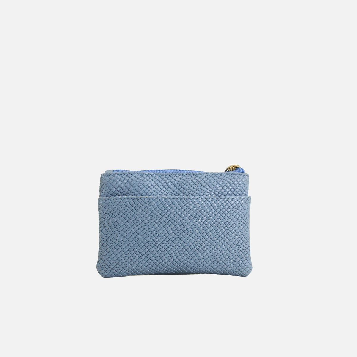 Monedero cabo de cuero para mujer - Celeste