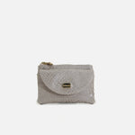 Monedero cabo de cuero para mujer - Gris