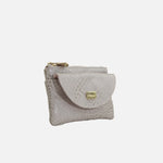 Monedero cabo de cuero para mujer - Gris