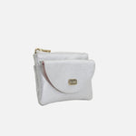 Monedero cabo de cuero para mujer - Plateado