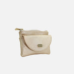 Monedero cabo de cuero para mujer - Oro