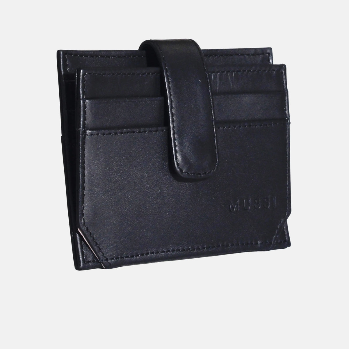 Tarjetero menina de cuero para mujer - Negro