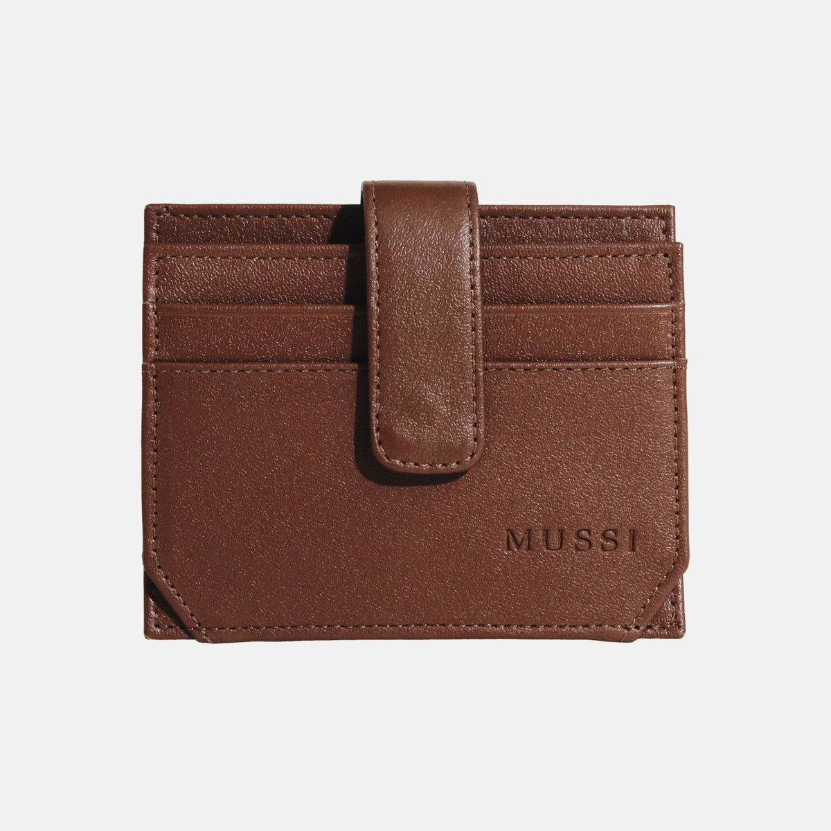 Tarjetero menina de cuero para mujer - Miel
