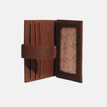 Tarjetero menina de cuero para mujer - Miel