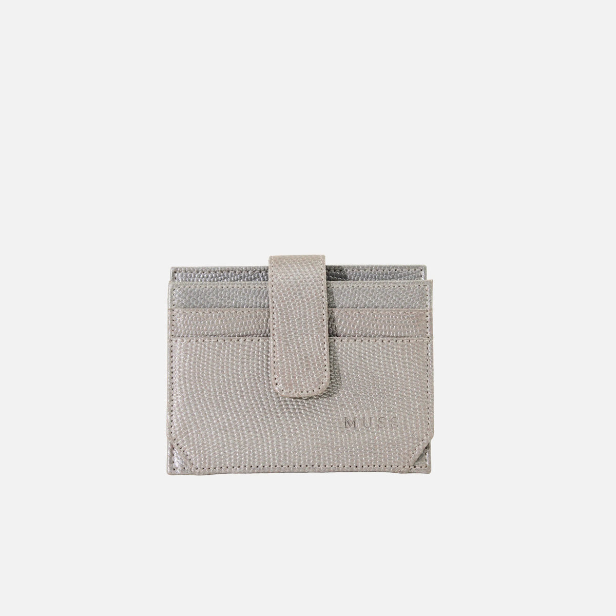Tarjetero menina de cuero para mujer - Plateado