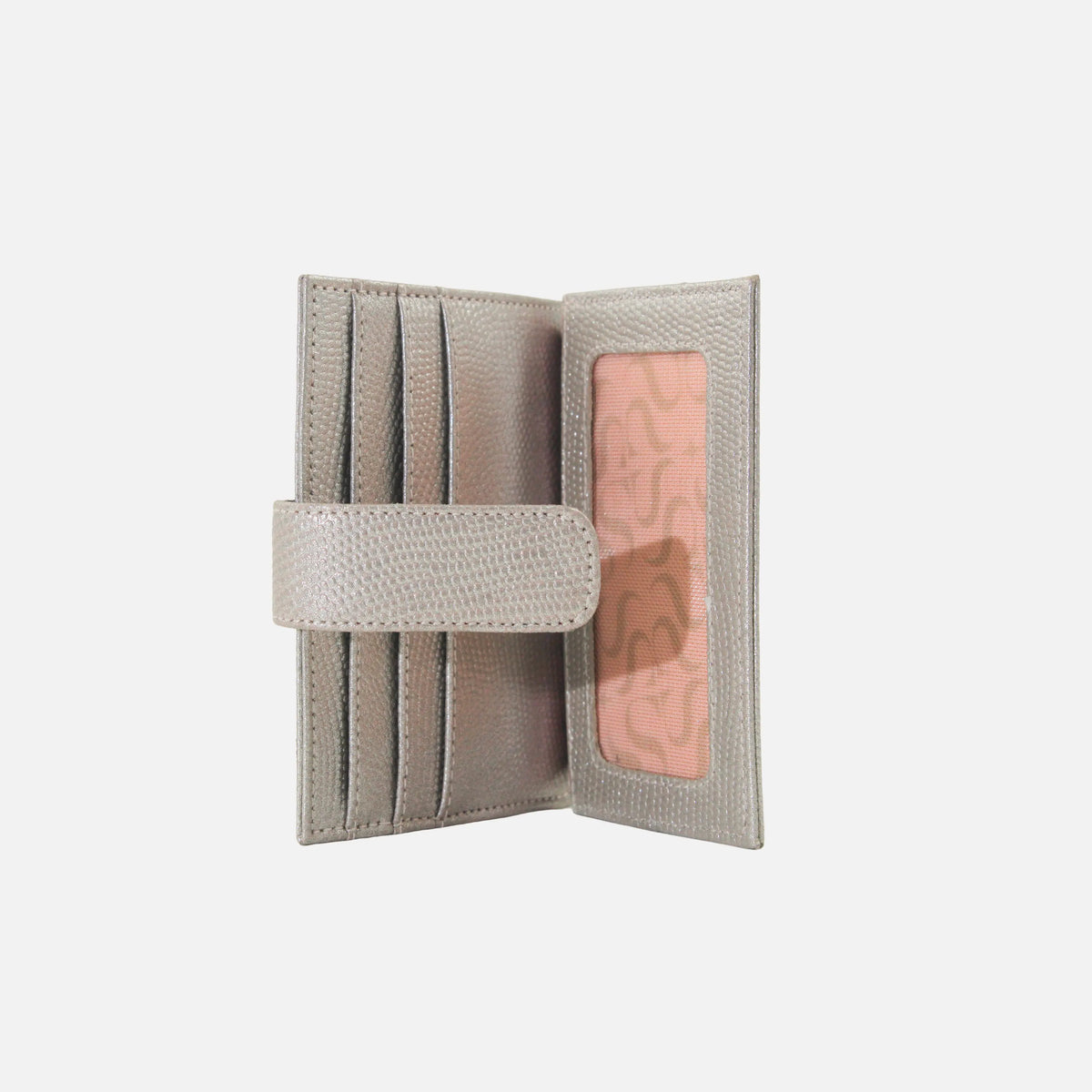 Tarjetero menina de cuero para mujer - Plateado