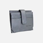 Tarjetero menina de cuero para mujer - Plateado