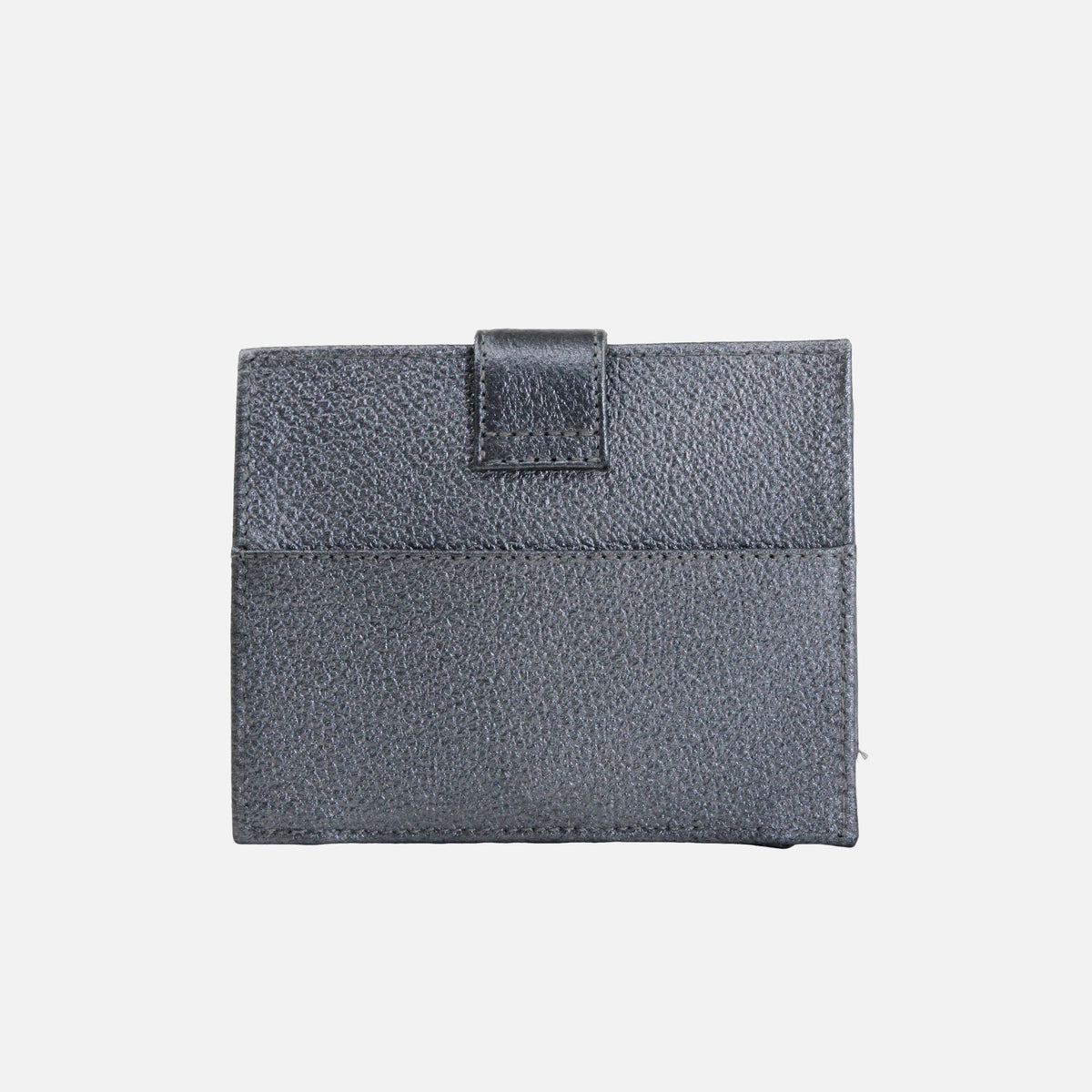 Tarjetero menina de cuero para mujer - Plateado