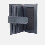 Tarjetero menina de cuero para mujer - Plateado