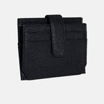 Tarjetero menina de cuero para mujer - Negro