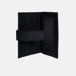 Tarjetero menina de cuero para mujer - Negro