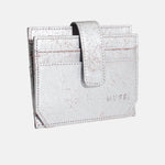 Tarjetero menina de cuero para mujer - Plateado