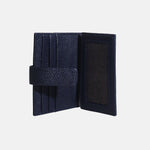 Tarjetero menina de cuero para mujer - Azul