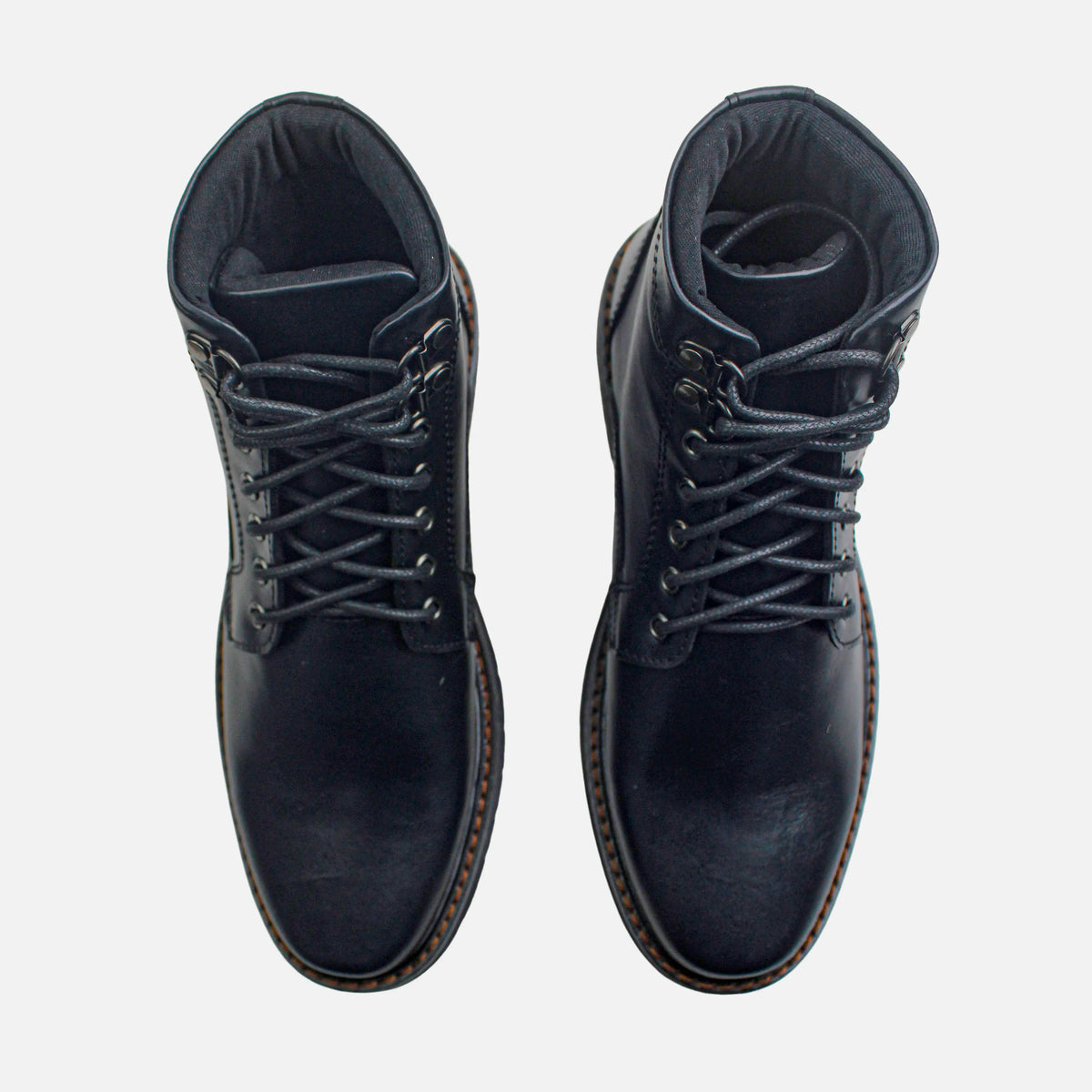 Botin tractorado elian de cuero para hombre - Negro