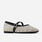 Baleta plana calabash de sintético para mujer - Negro