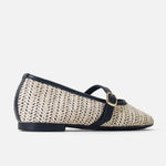 Baleta plana calabash de sintético para mujer - Negro