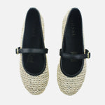 Baleta plana calabash de sintético para mujer - Negro