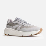 Tenis con plataforma keita de cuero para mujer - Gris